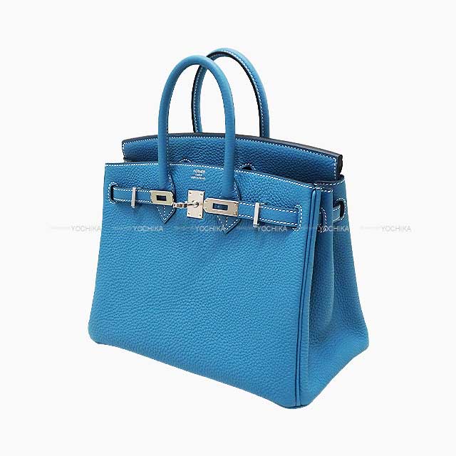 HERMES Handbag Birkin25 New Bleu Jean Veau Togo Silver HW Stamp W[BRAND NEW][Authentic]