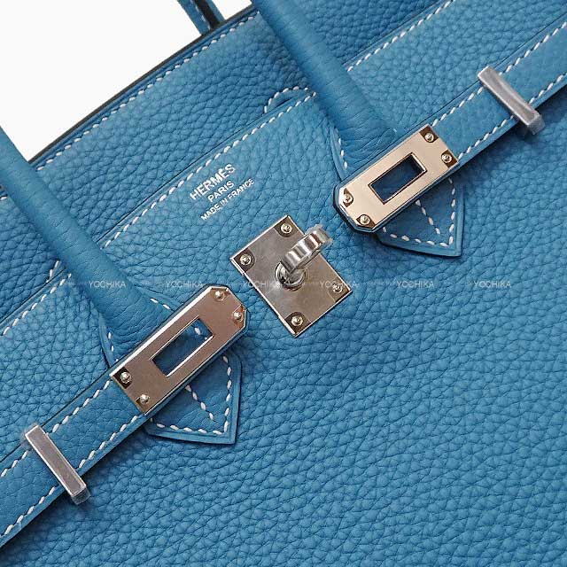 HERMES Handbag Birkin25 New Bleu Jean Veau Jonathan Silver HW Stamp W[BRAND NEW][Authentic]
