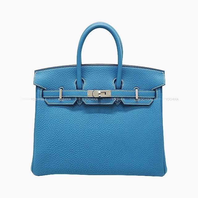 HERMES Handbag Birkin25 New Bleu Jean Veau Togo Silver HW Stamp W[BRAND NEW][Authentic]