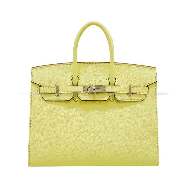 HERMES Handbag Birkin25 Sellier Jaune Milton Veau Epsom Silver HW Stamp B[BRAND NEW][Authentic]