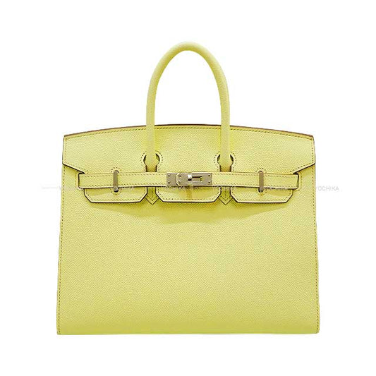 HERMES Handbag Birkin25 Sellier Jaune Milton Veau Epsom Silver HW Stamp B[BRAND NEW][Authentic]