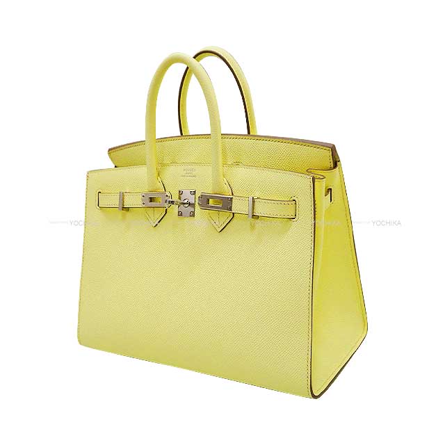 HERMES Handbag Birkin25 Sellier Jaune Milton Veau Epsom Silver HW Stamp B[BRAND NEW][Authentic]