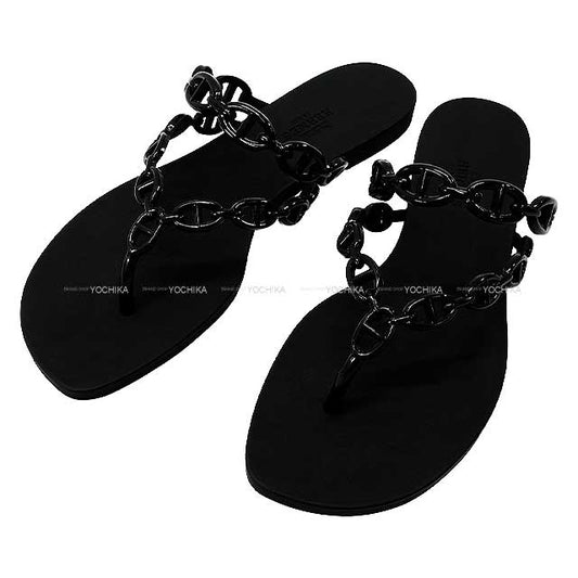 HERMES sandals Island #37 Noir (Black) 2024SS NEW Thermo Polyurethane[EXCELLENT][Authentic]