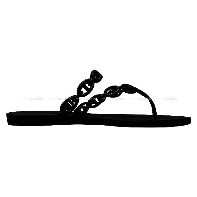 HERMES sandals Island #37 Noir (Black) 2024SS NEW Thermo Polyurethane[EXCELLENT][Authentic]