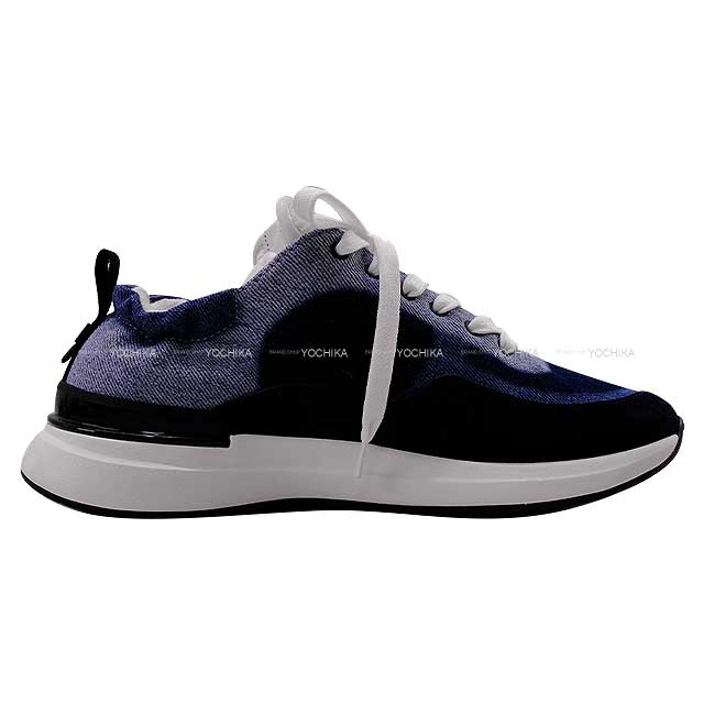 CHANEL sneakers COCO Mark Blue Navy Canvas #37 G37494[EXCELLENT][Authentic]