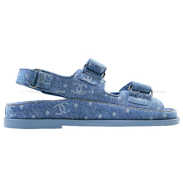 2023 Pre Collection CHANEL sandals shoes Ladies Sports sandals COCO Button logo Blue Denim #36 G35927[BRAND NEW][Authentic]