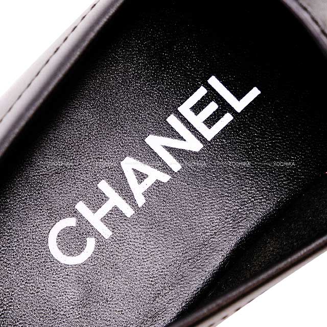 CHANEL loafers Platforms Moccasin COCO Mark Double-soled Noir (Black) Calfskin #37 Black HW G39206[EXCELLENT][Authentic]