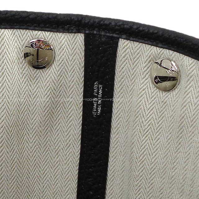 HERMES tote bag Garden Party 30 TPM All Leather Noir (Black) Veau Negonda Silver HW Stamp B[BRAND NEW][Authentic]