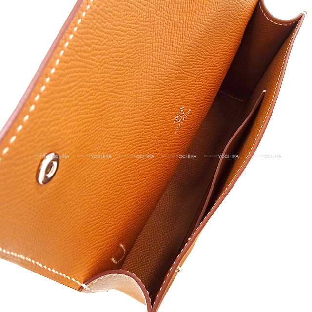 HERMES long wallet Hermesnap To Go Gold Veau Epsom Silver HW Stamp W[BRAND NEW][Authentic]