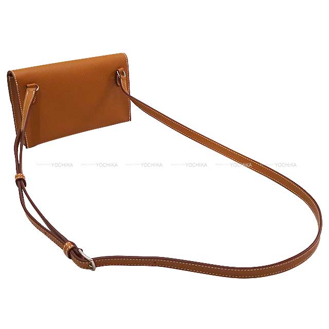 HERMES long wallet Hermesnap To Go Gold Veau Epsom Silver HW Stamp K[EXCELLENT][Authentic]