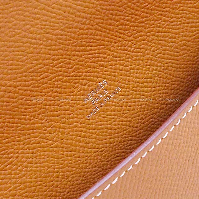 HERMES long wallet Hermesnap To Go Gold Veau Epsom Silver HW Stamp W[BRAND NEW][Authentic]