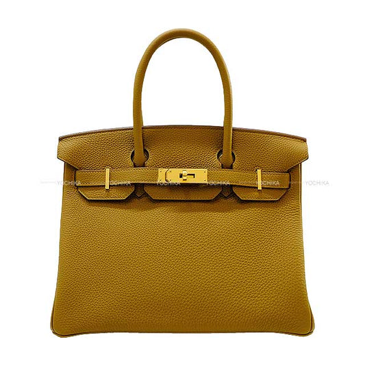 HERMES Handbag Birkin30 Bronze dore Veau Jonathan Gold HW Stamp Y[EXCELLENT][Authentic]