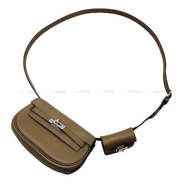 HERMES Shoulder bag Kelly Moove Etoupe Veau Swift Silver HW Stamp W[BRAND NEW][Authentic]