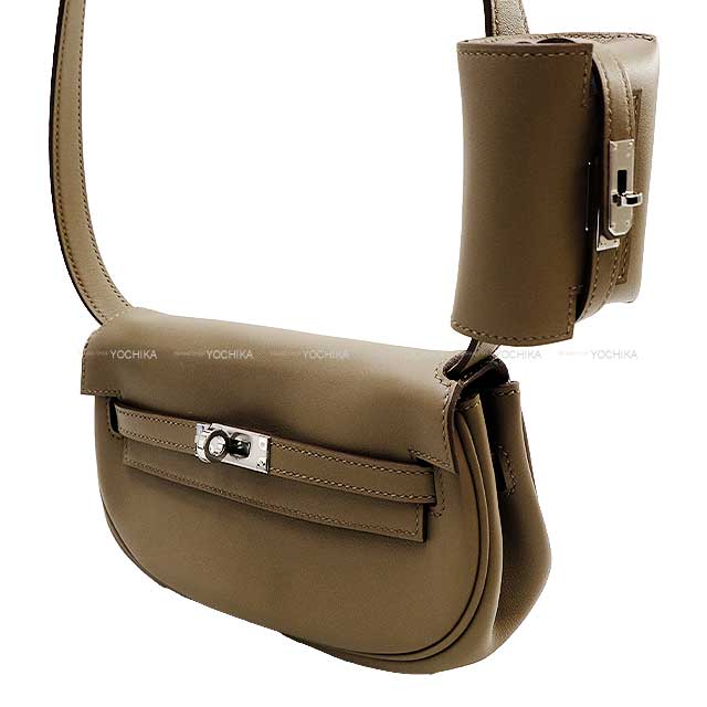 HERMES Shoulder bag Kelly Moove Etoupe Veau Swift Silver HW Stamp W[BRAND NEW][Authentic]