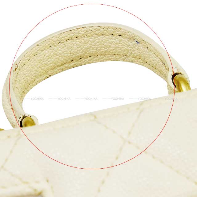 [Pre-loved] CHANEL Shoulder bag Matelasse COCO Mark Chain Mini Vanity Ivory Graind Calf(Caviarskin) Mat Gold HW AP2194[USED A][Authentic]
