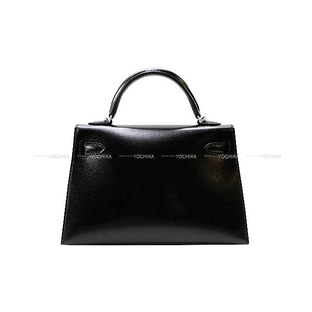 HERMES Shoulder bag Kelly mini 2 Kelly20 Cloute Studded Noir (Black) Box Calf Silver HW Stamp B[BRAND NEW][Authentic]