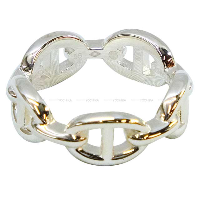 HERMES ring Enchainee PM Chaine d'Ancre #55 Silver925 (SV925 Ag925) #55[EXCELLENT][Authentic]