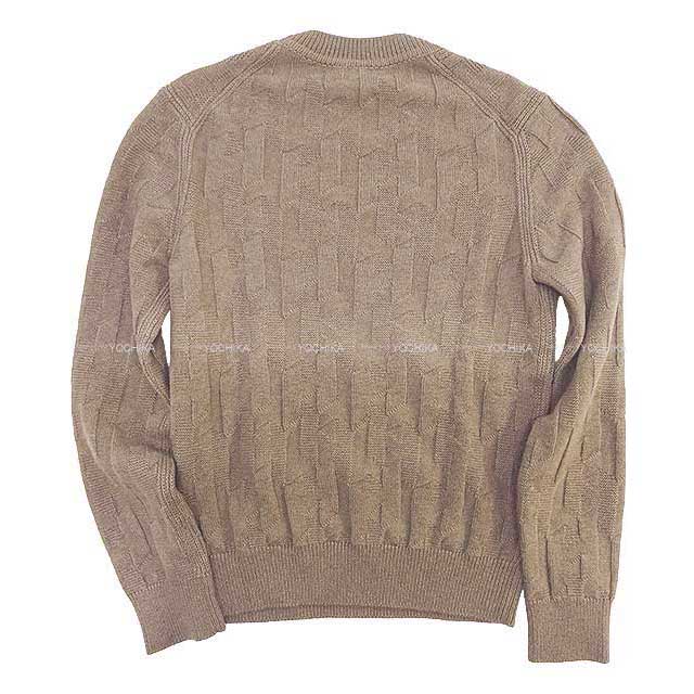 2024SS NEW HERMES Knit Ladies Long-sleeve knit H motif Small fit Softer wear Gray/Etoupe Virgin Wool100% 36[BRAND NEW][Authentic]