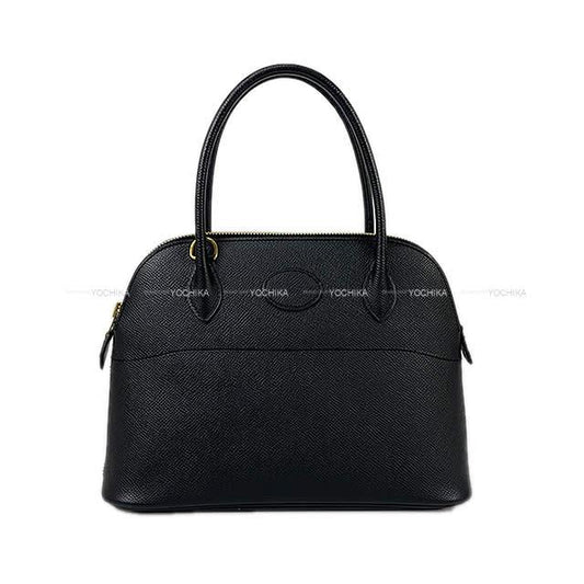 HERMES Shoulder bag Bolide27 Noir (Black) Ever Grain Gold HW Stamp D[EXCELLENT][Authentic]
