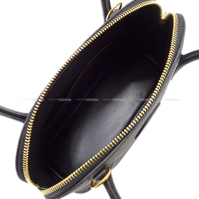 HERMES Shoulder bag Bolide27 Noir (Black) Ever Grain Gold HW Stamp D[EXCELLENT][Authentic]