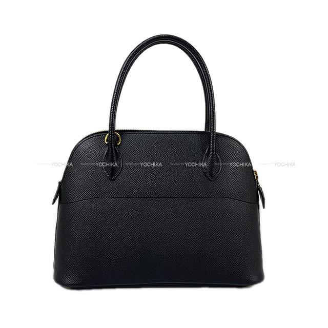 HERMES Shoulder bag Bolide27 Noir (Black) Ever Grain Gold HW Stamp D[EXCELLENT][Authentic]