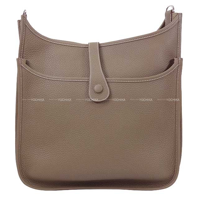 HERMES Shoulder bag Evelyne 33 GM Etoupe Taurillon Clemence Silver HW Stamp B[BRAND NEW][Authentic]