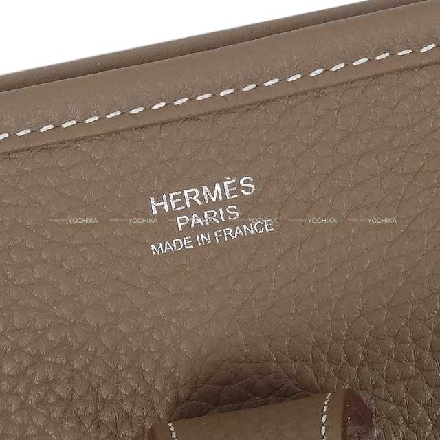 HERMES Shoulder bag Evelyne 33 GM Etoupe Taurillon Clemence Silver HW Stamp B[BRAND NEW][Authentic]