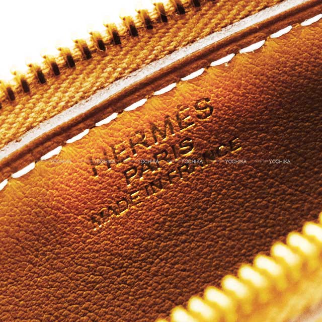 HERMES Pouch Zipengo Chaine D'ancre PM Gold Veau Tadelakt Gold HW Stamp B[EXCELLENT][Authentic]