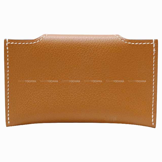 HERMES card holder ILIADE Gold Evercolor Silver HW Stamp B[BRAND NEW][Authentic]