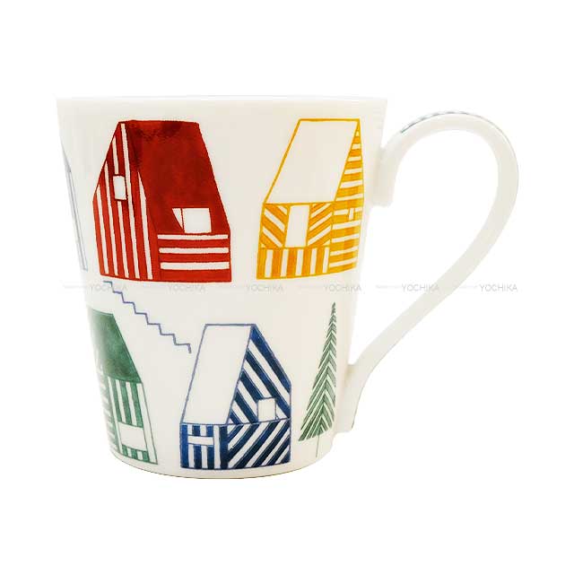 HERMES mug cup Cabanes houses Maison 250ml Multicolor Porcelain P056031P[BRAND NEW][Authentic]