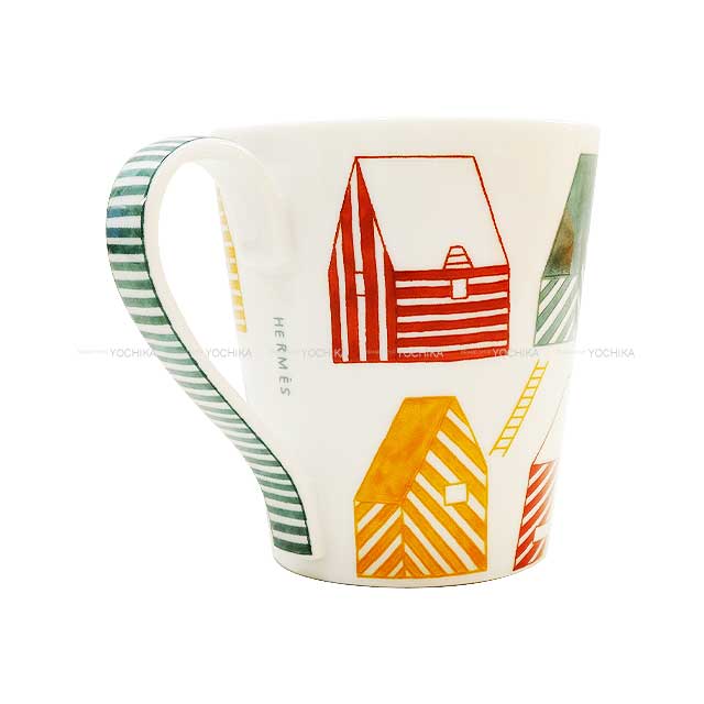 HERMES mug cup Cabanes houses Maison 250ml Multicolor Porcelain P056031P[BRAND NEW][Authentic]