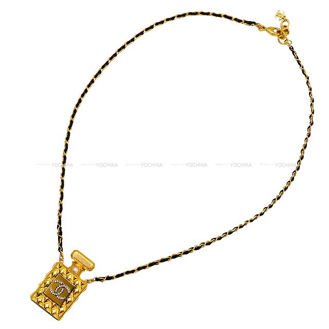 2022 SS CHANEL necklace Perfume Perfume Motif pendant Gold Gold HW AB8238[EXCELLENT][Authentic]