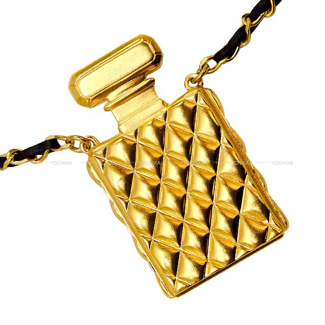 2022 SS CHANEL necklace Perfume Perfume Motif pendant Gold Gold HW AB8238[EXCELLENT][Authentic]