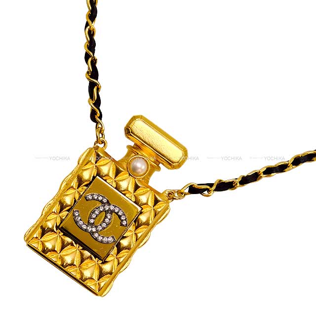 2022 SS CHANEL necklace Perfume Perfume Motif pendant Gold Gold HW AB8238[EXCELLENT][Authentic]