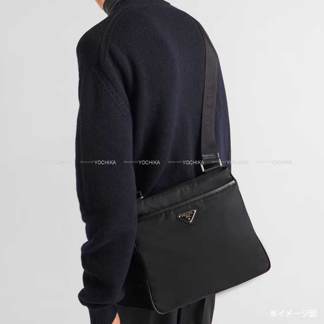 PRADA Shoulder bag Re-Nylon Noir (Black) Nyron Saffiano leather Silver HW 2VH18_2DMH_F0002_V_XOO[BRAND NEW][Authentic]