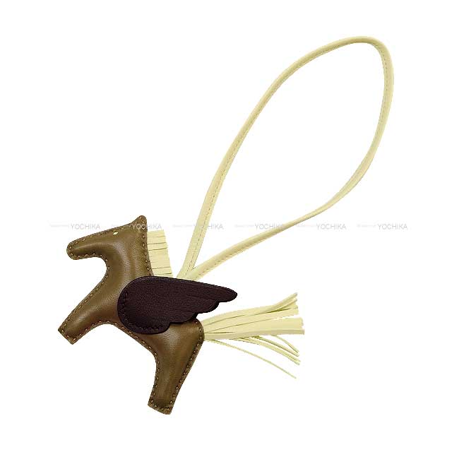 HERMES bag charm Rodeo Pegasus PM Etoupe/Rouge Sellier/Jaune Milton Agneau Milo/Veau Swift Stamp W[BRAND NEW][Authentic]