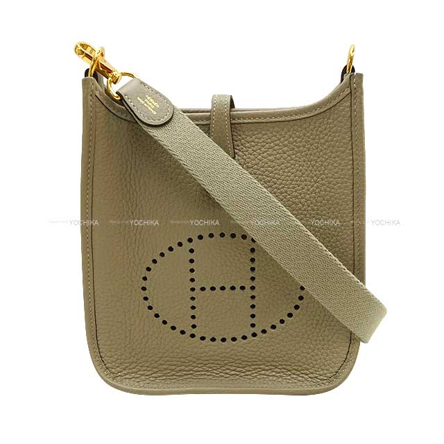 HERMES Shoulder bag Evelyne 16 TPM Sauge Taurillon Clemence Gold HW Stamp Z[EXCELLENT][Authentic]