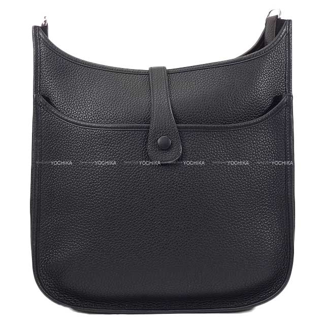 HERMES Shoulder bag Evelyne 33 GM Noir (Black) Taurillon Clemence Silver HW Stamp W[BRAND NEW][Authentic]