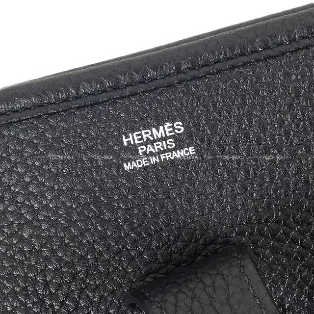 HERMES Shoulder bag Evelyne 33 GM Noir (Black) Taurillon Clemence Silver HW Stamp W[BRAND NEW][Authentic]