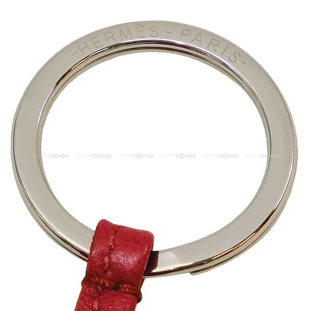 HERMES key ring Carmen Rubis Agneau Milo Silver HW Stamp B[BRAND NEW][Authentic]