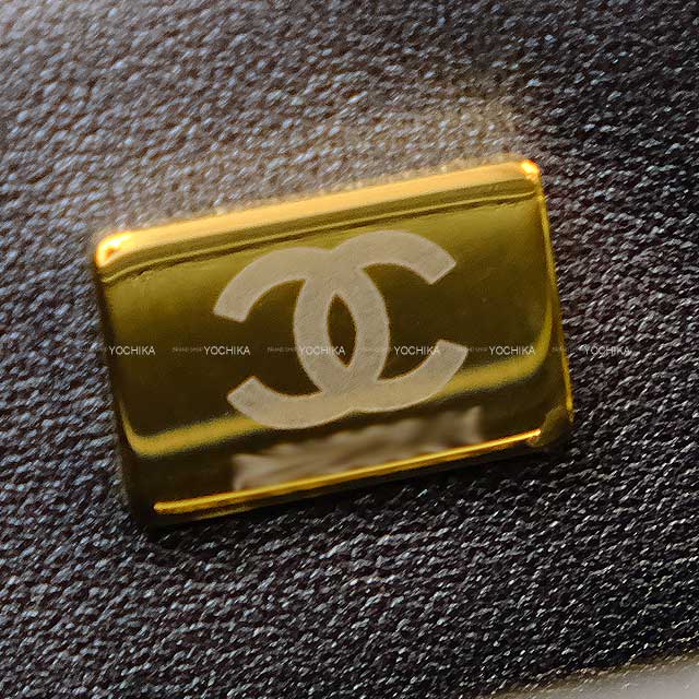 CHANEL Shoulder bag Coco mark Camellia Border Mini Matelasse 20 Chain Noir (Black)/Blanc (White) Embroidery Cotton Tweed/Sequins Champagne Gold HW A69900[EXCELLENT][Authentic]