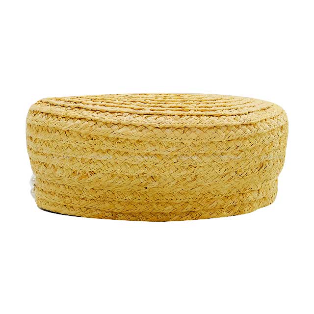 CHANEL Casquette Cap Coco mark Two Pearl Straw hat Fabric AA9959[BRAND NEW][Authentic]