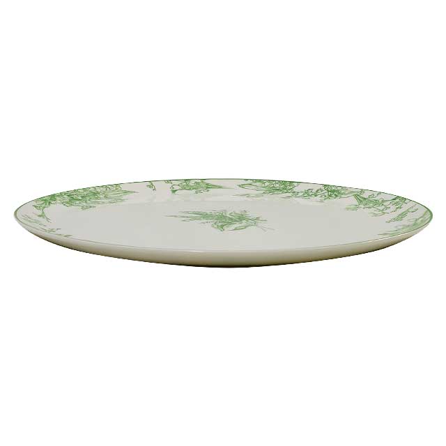 Dior Plate Lily of The Valley Deep Round Platter 32cm Blanc (White)/Green Porcelain[BRAND NEW][Authentic]