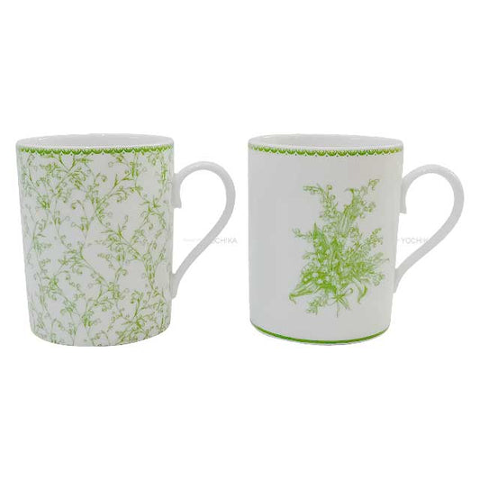 Dior mug cup Set Lily of The Valley Blanc (White)/Green Porcelain[BRAND NEW][Authentic]