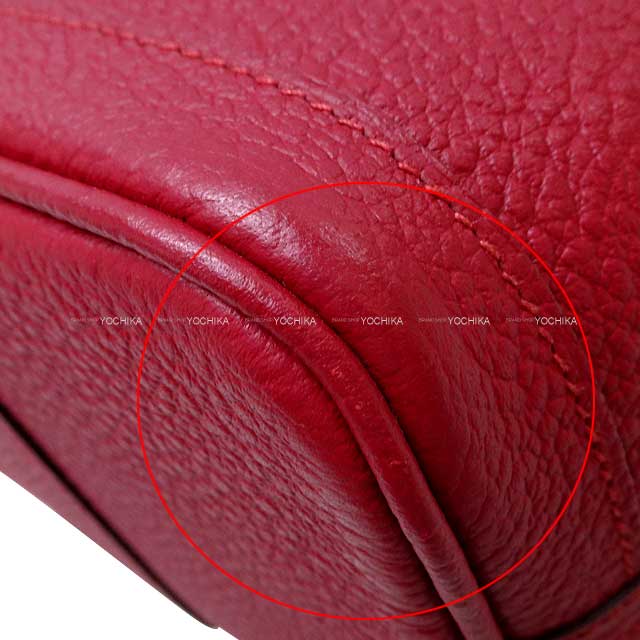 [Pre-loved] HERMES tote bag Garden Party 30 TPM Rouge Grenade Vache Country Silver HW Stamp X[USED SA][Authentic]