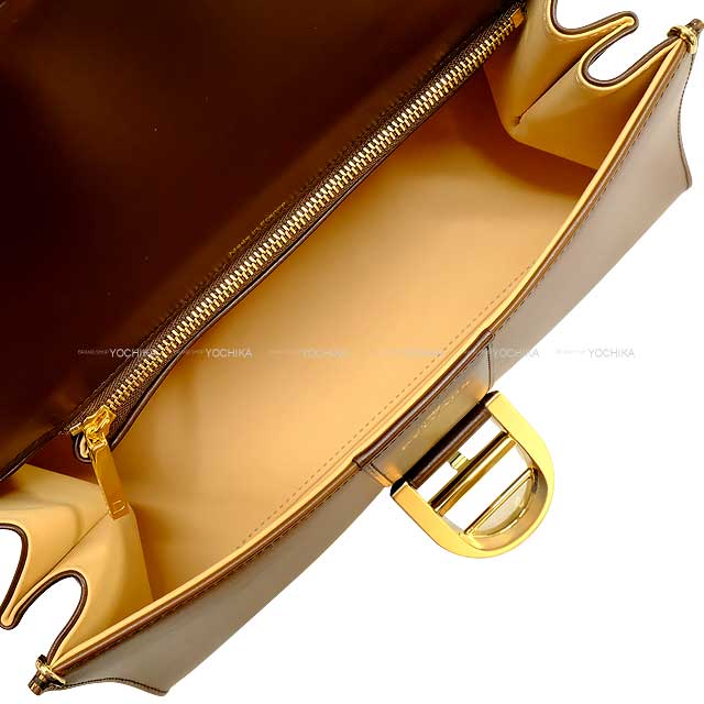 Delvaux Shoulder bag Brillon PM East West tobacco dre Boxcalf Gold HW[EXCELLENT][Authentic]