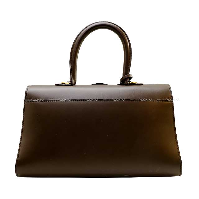 Delvaux Shoulder bag Brillon PM East West tobacco dre Boxcalf Gold HW[EXCELLENT][Authentic]