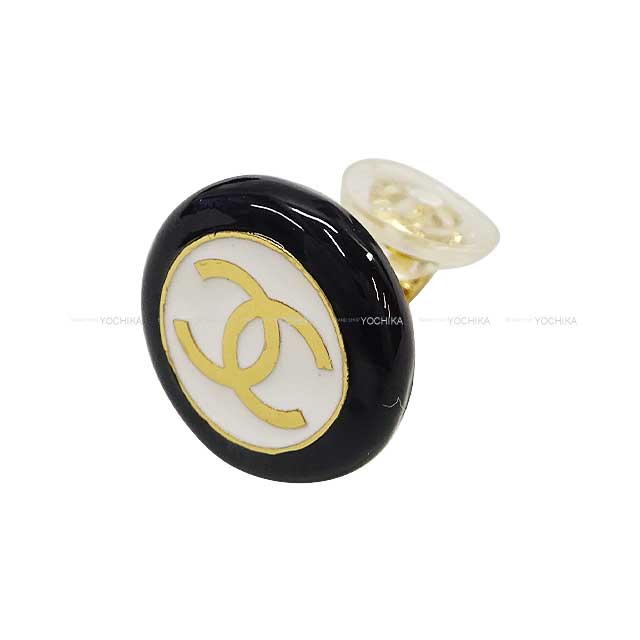 CHANEL earrings Coco mark Circle Bicolor Noir (Black)/Blanc (White) Gold HW ABC997[BRAND NEW][Authentic]