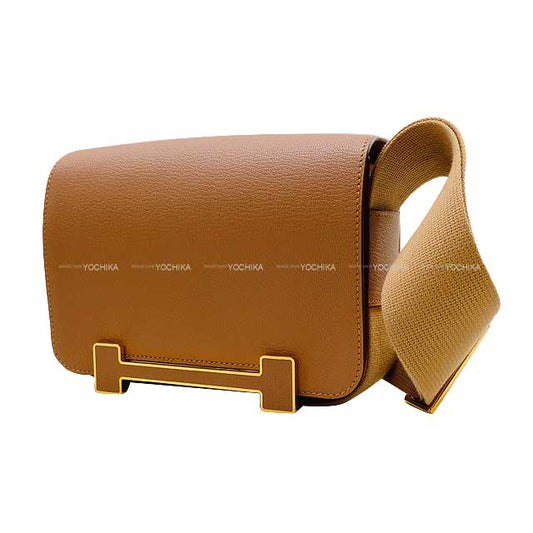 HERMES Shoulder bag Geta Verso Quebracho/Chai Chevre Myzore Gold HW Stamp B[EXCELLENT][Authentic]