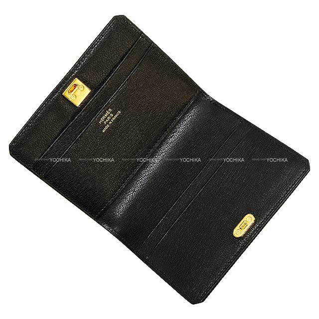 HERMES card holder Medor Noir (Black) Chevre Chamkila Gold HW Stamp B[BRAND NEW][Authentic]